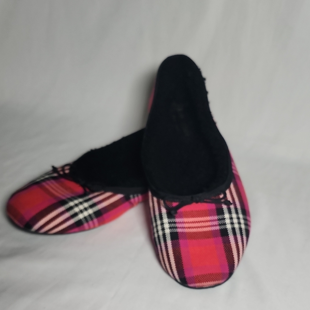 Kate Spade Pink Plaid Women's Slippers - Picture 2 of 7